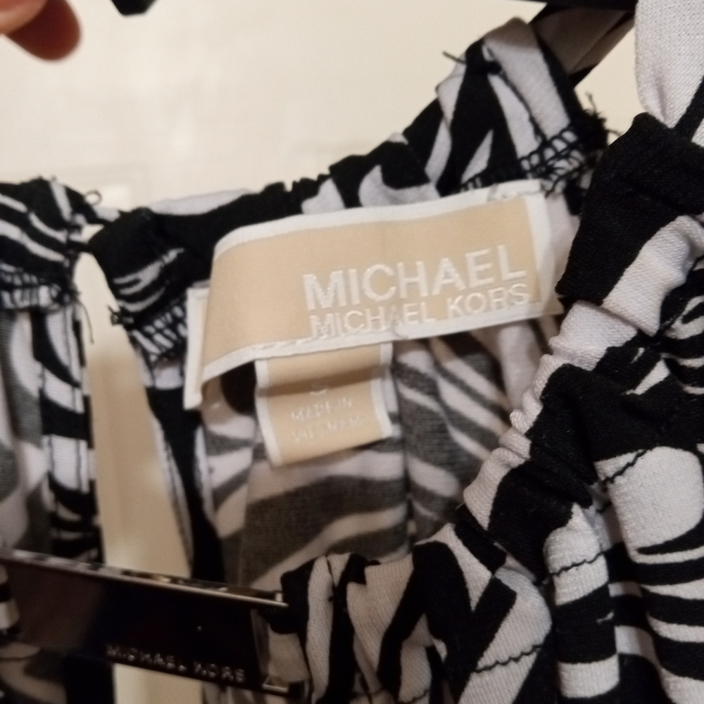 MICHAEL Michael Kors Black and White Patterned Halter Top - Picture 8 of 8